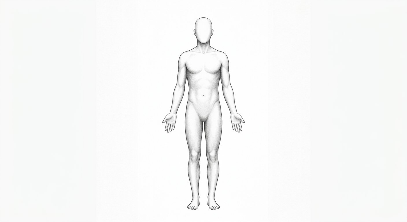 Diagrama do corpo humano, vista frontal