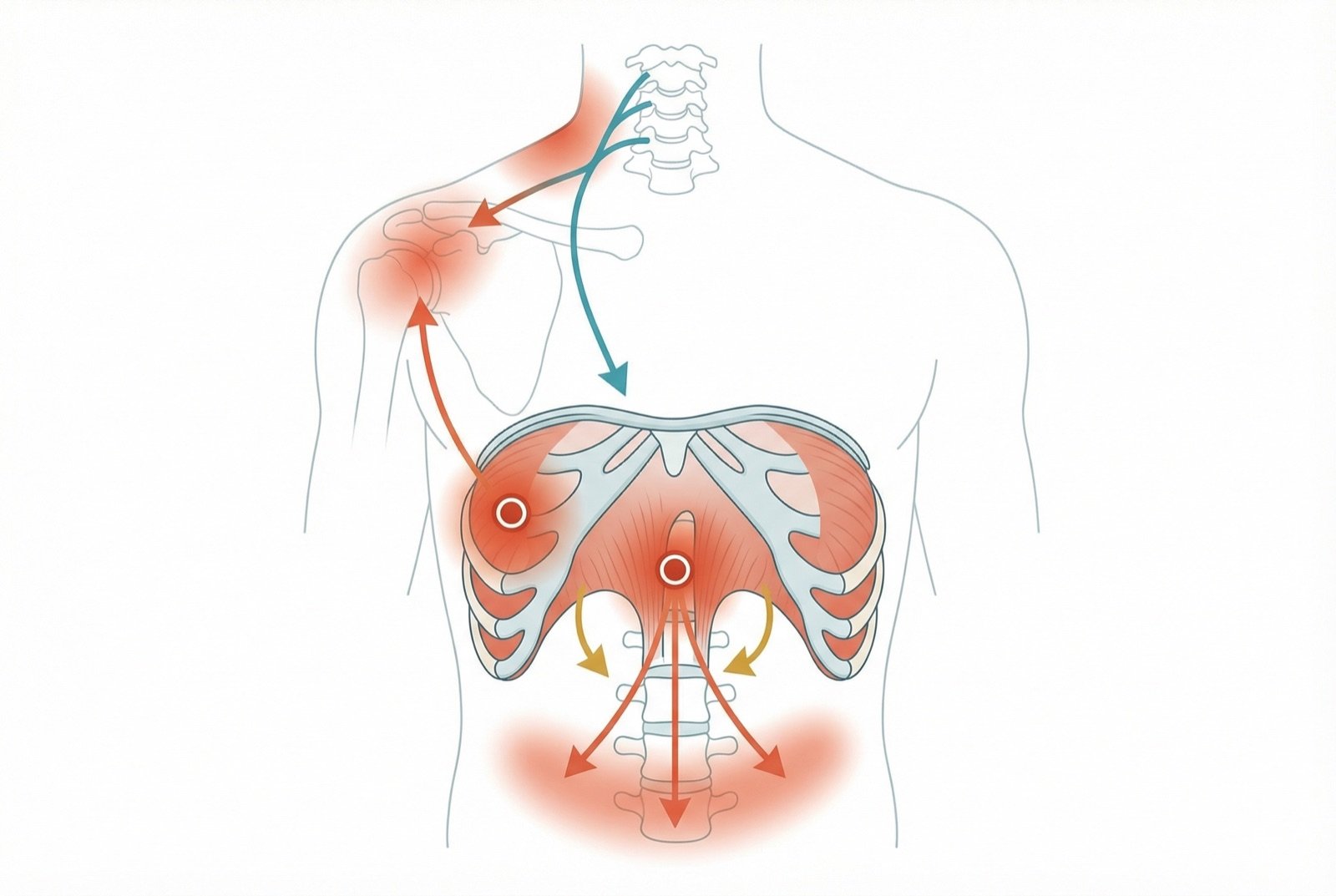 Diafragma: respiración, dolor torácico y lumbalgia