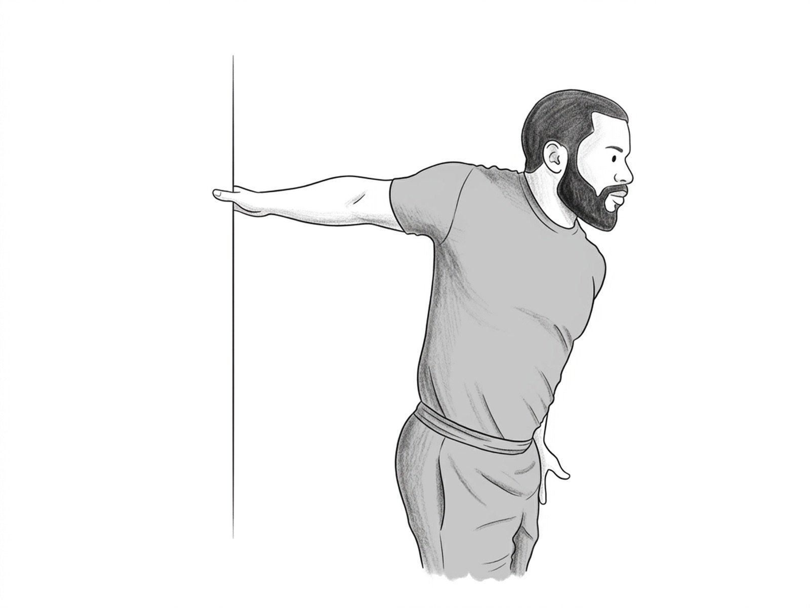 Estiramiento del Bíceps en la Pared