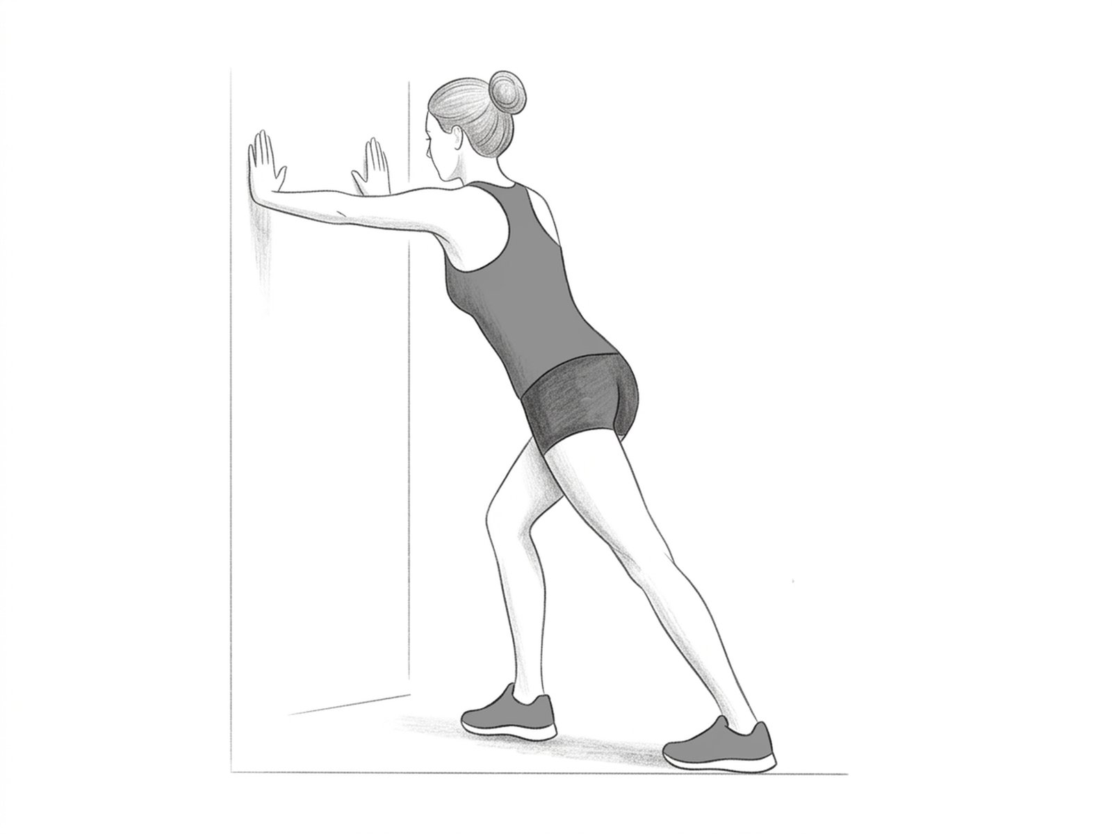 Estiramiento del Gastrocnemio en la Pared