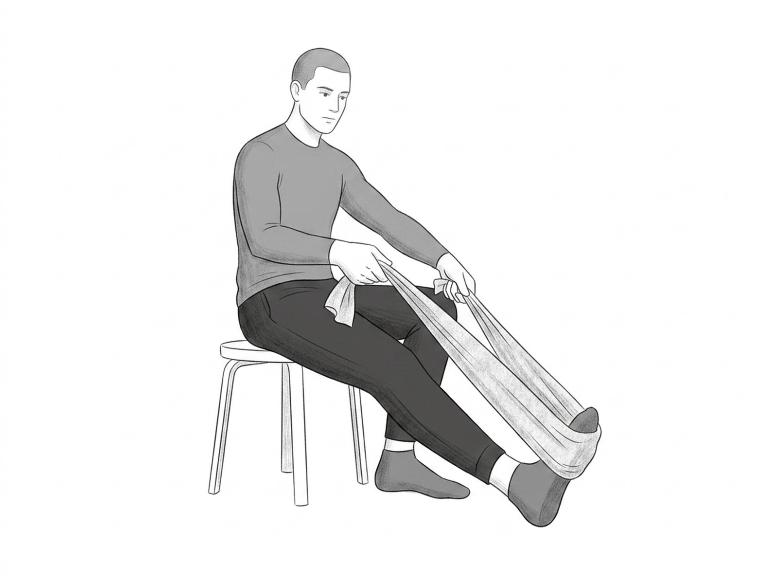 Estiramiento de la Fascia Plantar con Toalla