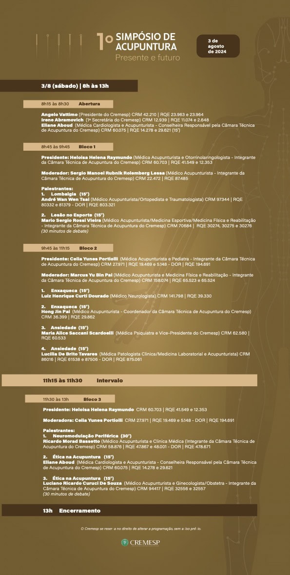 SIMPOSIO CREMESP 2024 ACUPUNTURA